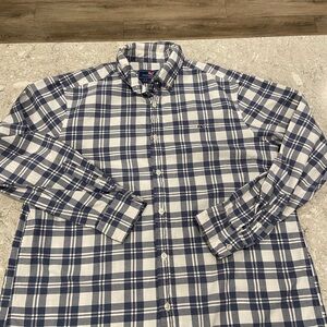 Vineyard Vines Navy and White Whale Shirt Checkered Shirt-Large